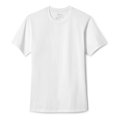 White Organic Signatures T-Shirt For Men, Crewneck, Short Sleeve