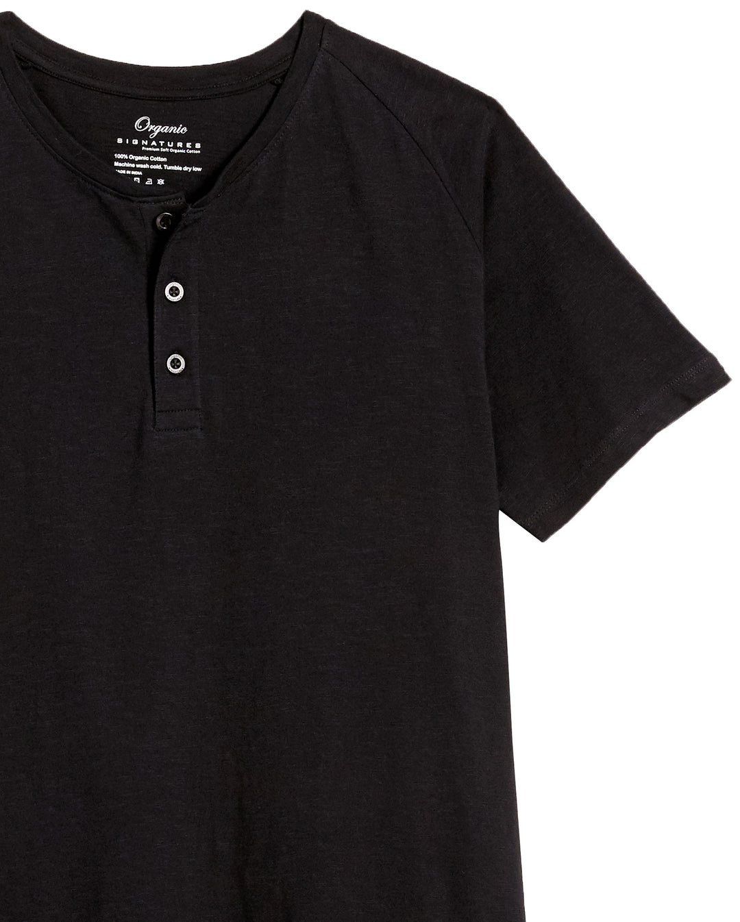 Black Slub Henley – Organic Signatures