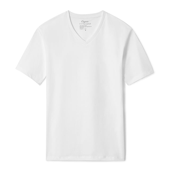 White V-neck – Organic Signatures