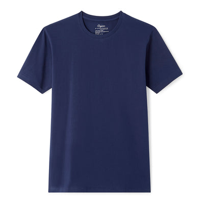 Navy Blue Organic Signatures T-Shirt For Men, Crewneck, Short Sleeve
