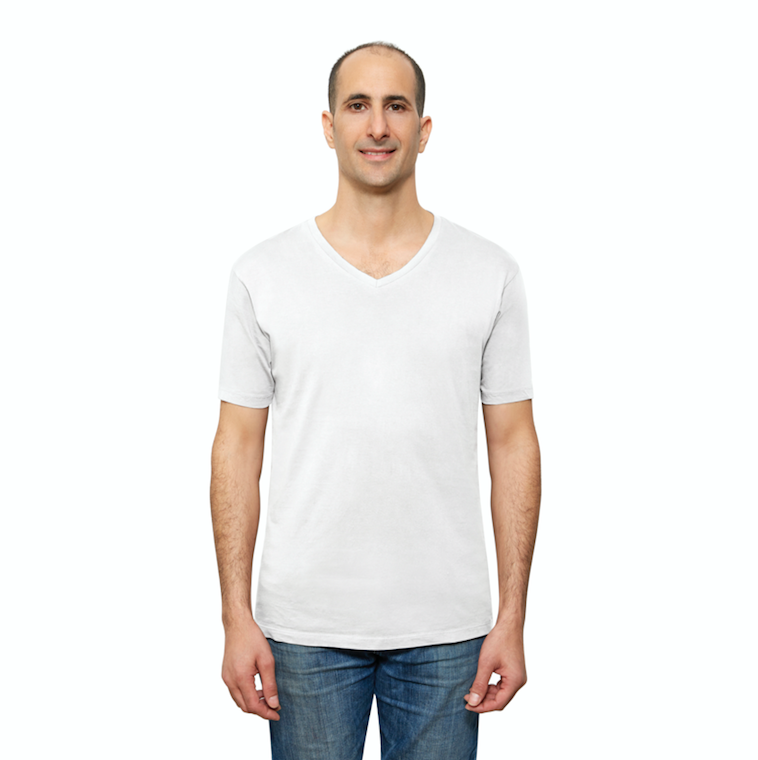 White V-neck